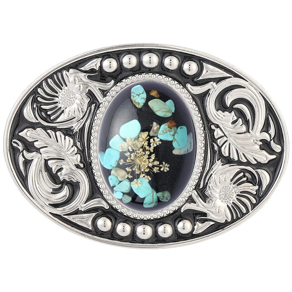 5586 Western Belt Buckle Turquoise Cowboy Belt Buckle Texas Rodeo Accessory